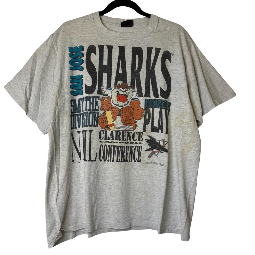 Vintage 1998 San Jose Sharks Taz Size XL NHL Hockey Looney Tunes